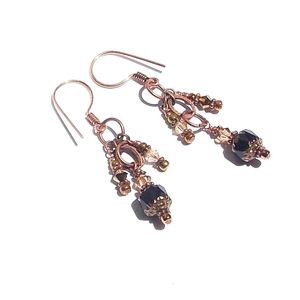Gypsy fall Glam Goth Bohemian Earrings Rose Gold
